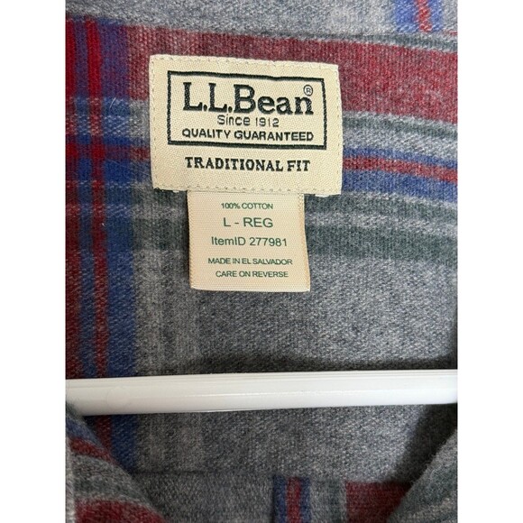 L.L. Bean Chamois Cloth Shirt, Traditional Fit Flannel Men’s L - Picture 3 of 7
